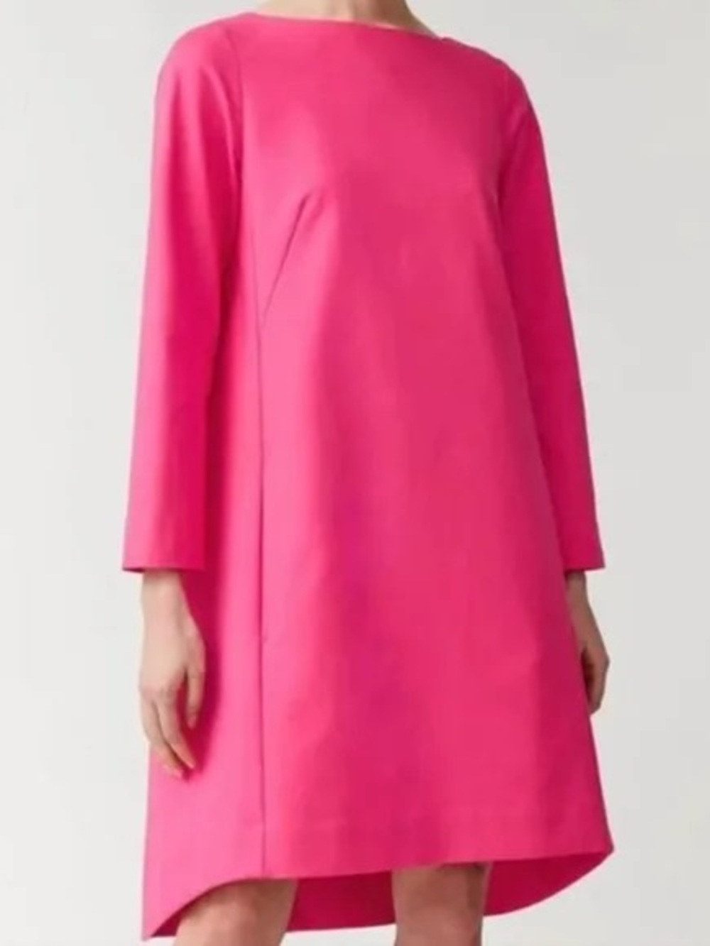 COS Hot Pink Long-Sleeve Shift Dress